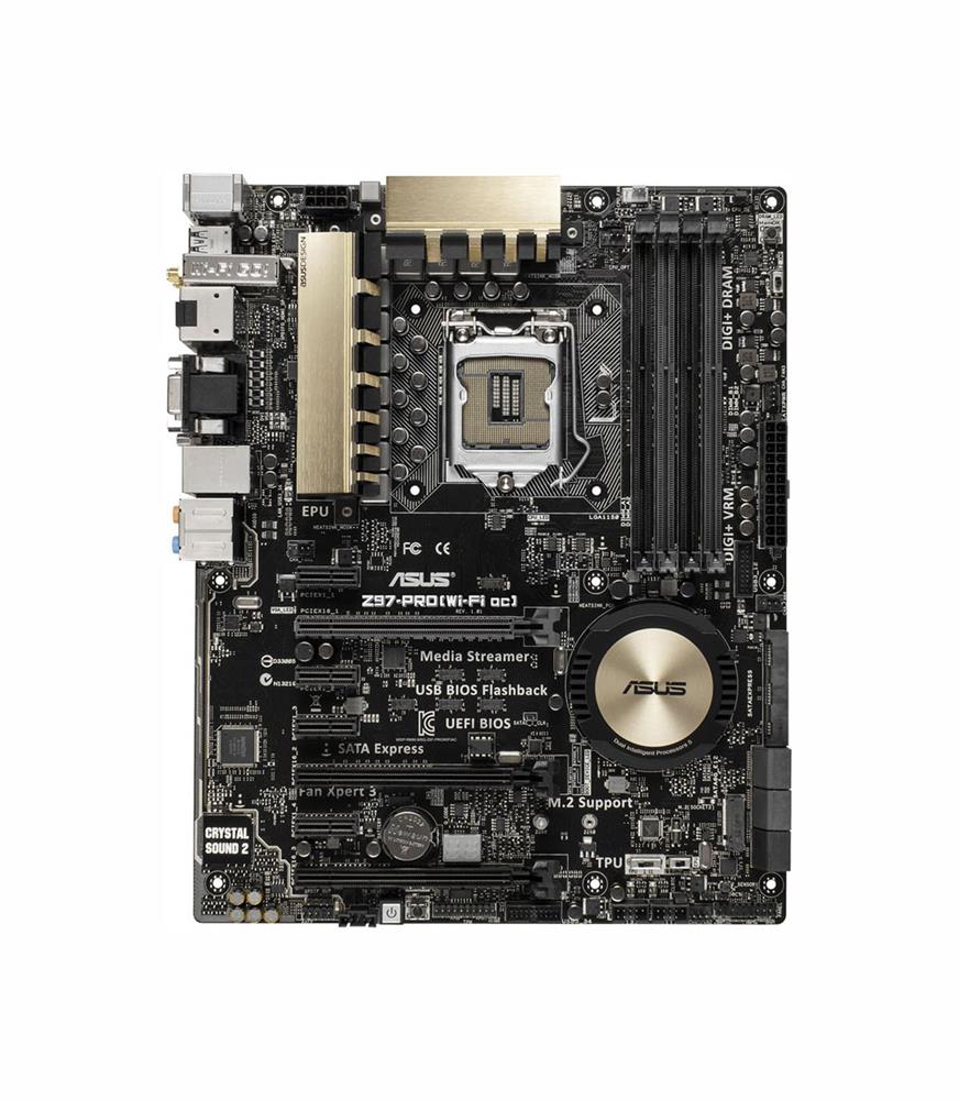 90MB0I10-M0EAY0 ASUS Z97-PRO Intel Z97 Chipset Core i7/ i5/ i3/ Pentium / Celeron Processors Support Socket LGA1150 ATX Motherboard (Refurbished)