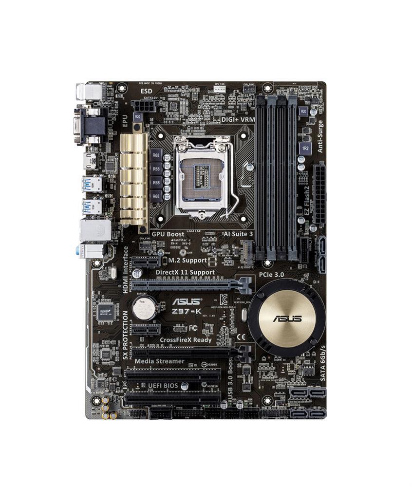 90MB0IP0-M0AAY5 ASUS Z97-K/CSM Socket LGA 1150 Intel Z97 Chipset 5th/New 4th/4th Generation Core i7 / i5 / i3 /Pentium / Celeron Processors Support DDR3 4x DIMM 6x SATA 6.0Gb/s ATX Motherboard (Refurbished)