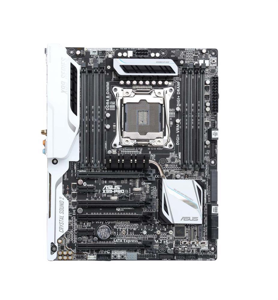 90MB0KQ0-M0AAY0 ASUS X99-PRO Socket LGA 2011-v3 Intel X99 Chipset Core X Series Processors Support DDR4 8x DIMM 8x SATA 6.0Gb/s ATX Motherboard (Refurbished)