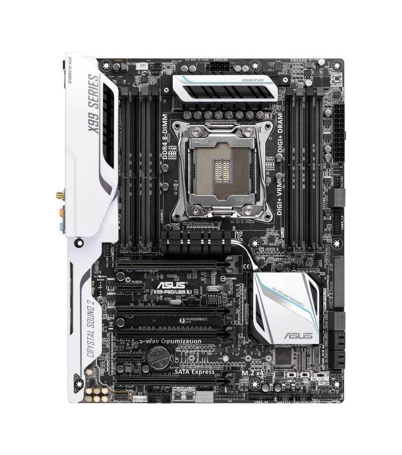90MB0LC0-M0EAY0 ASUS X99-PRO/USB 3.1 Socket LGA 2011-v3 Intel X99 Chipset Core i7 Processors Support DDR4 8x DIMM 8x SATA 6.0Gb/s ATX Motherboard (Refurbished)
