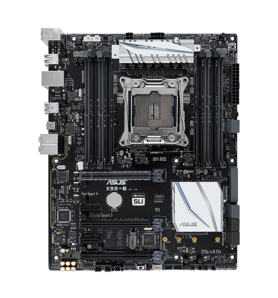 90MB0QL0-M0EAY0 ASUS X99-E Socket LGA 2011-v3 Intel X99 Chipset Core i7 Processors Support DDR4 8x DIMM 8x SATA 6.0Gb/s ATX Motherboard (Refurbished)