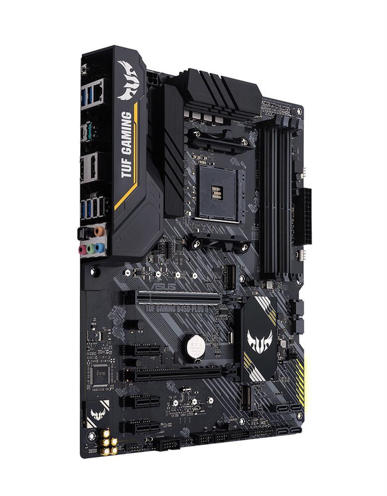 90MB1650-M0EAY0 ASUS TUF GAMING B450-PLUS II Socket AM4 AMD B450 Chipset 3rd/2nd/1st Generation/ AMD Ryzen 2nd/1st Generation/ AMD Athlon Processors Support DDR4 4x DIMM 2x SATA 6.0Gb/s ATX Motherboard (Refurbished)