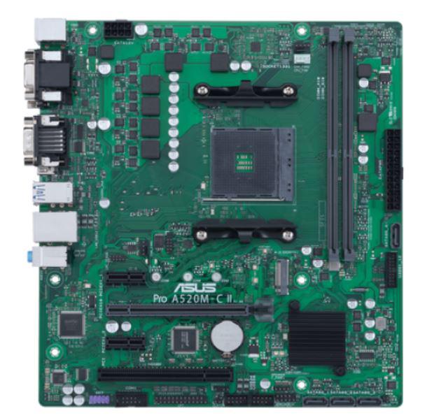 90MB18F0-M0AAYC ASUS Pro A520M-C II/CSM Socket AM4 AMD A520 Chipset AMD Ryzen 5000 Series/ 5000 G-Series/ 4000 G-Series/ 3000 Series Processors Support DDR4 4x DIMM 4x SATA 6.0Gb/s Micro-ATX Motherboard (Refurbished)