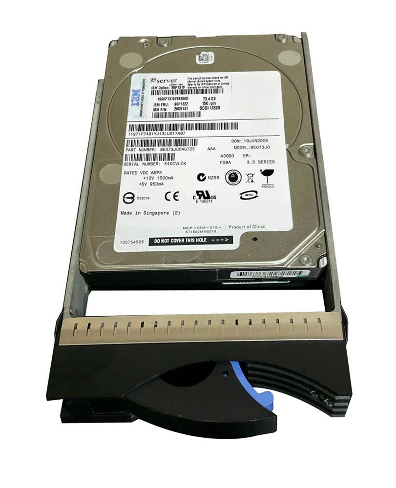 90P1322 IBM 73.4GB 15000RPM Ultra-320 SCSI 80-Pin Hot Swap 3.5-inch Internal Hard Drive