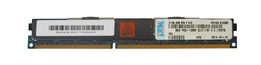 90Y3146 IBM 8GB PC3-12800 DDR3-1600MHz ECC Registered CL11 240-Pin DIMM Very Low Profile (VLP) Dual Rank Memory Module