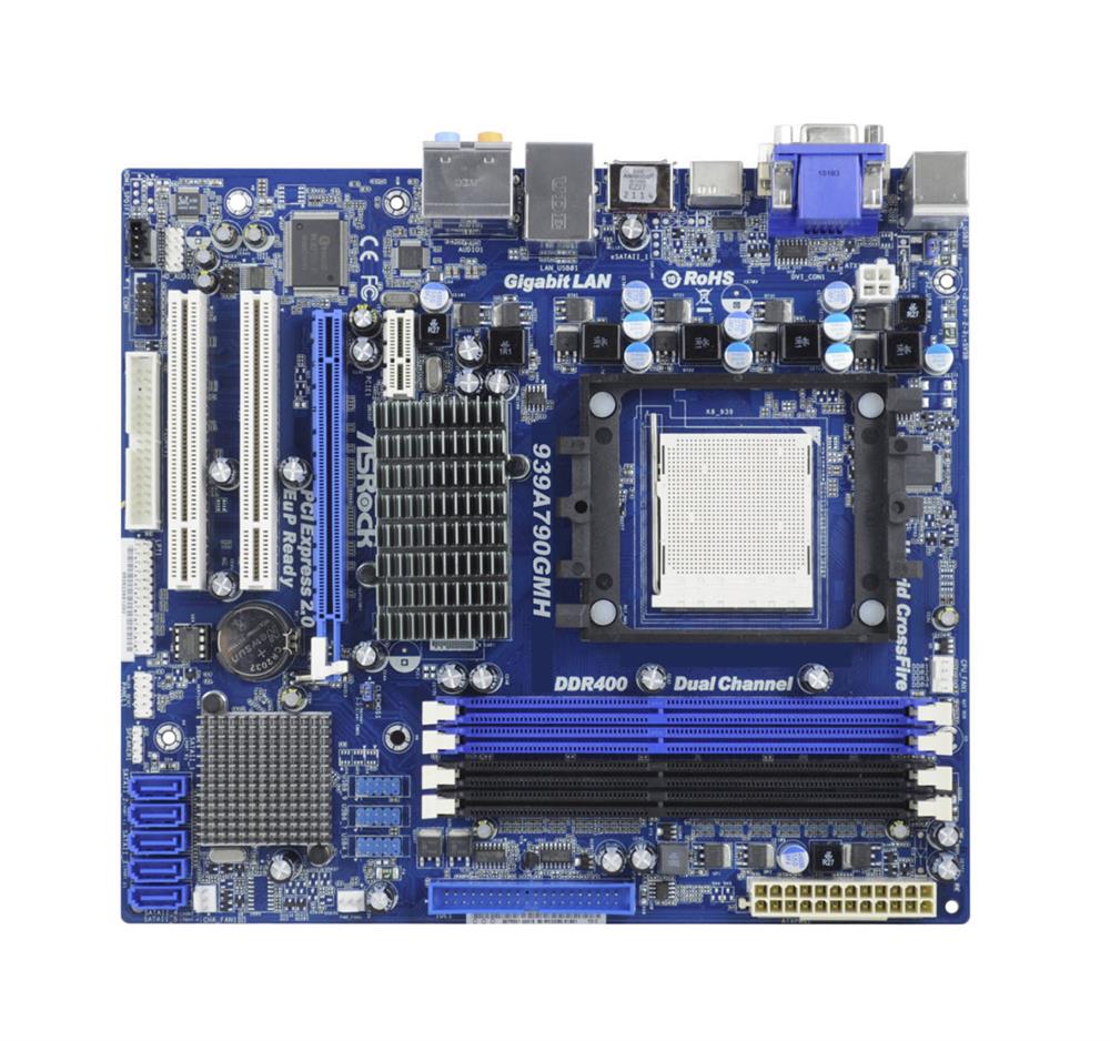 939A790GMH-BO-R ASRock 939A790GMH AMD 790GX/SB750 Chipset Socket 939 micro-ATX Motherboard (Refurbished)