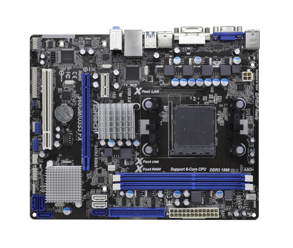 960GM/USS3-FX ASRock Socket-AM3+ 2 x DDR3 2 x SATA 3Gbps 1 x PCI Express 2.0 x16 System Board (Refurbished)