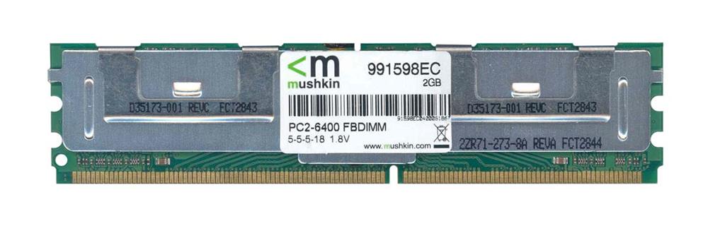 991598EC Mushkin 2GB PC2-6400 DDR2-800MHz ECC Fully Buffered CL5 240-Pin DIMM Single Rank Memory Module