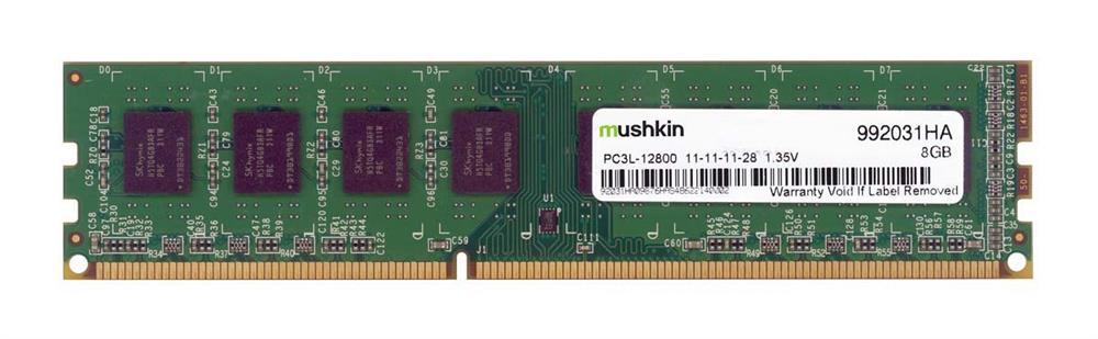 992031HA Mushkin 8GB PC3-12800 DDR3-1600MHz non-ECC Unbuffered CL11 240-Pin DIMM 1.35V Low Voltage Dual Rank Memory Module