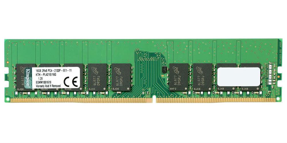 9965600-012 Kingston 16GB PC4-17000 DDR4-2133MHz Registered ECC CL15 288-Pin DIMM 1.2V Dual Rank Memory Module