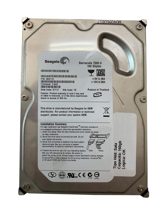9BD112-303 Seagate Barracuda 7200.9 160GB 7200RPM SATA 3Gbps 2MB Cache 3.5-inch Internal Hard Drive