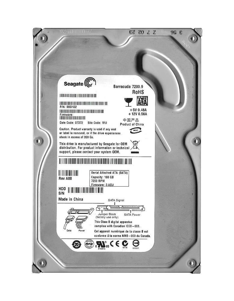9BD132-505 Seagate Barracuda 7200.9 160GB 7200RPM SATA 3Gbps 8MB Cache 3.5-inch Internal Hard Drive