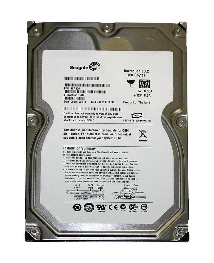9CA156-038 Seagate Barracuda ES.2 750GB 7200RPM SATA 3Gbps 32MB Cache 3.5-inch Internal Hard Drive