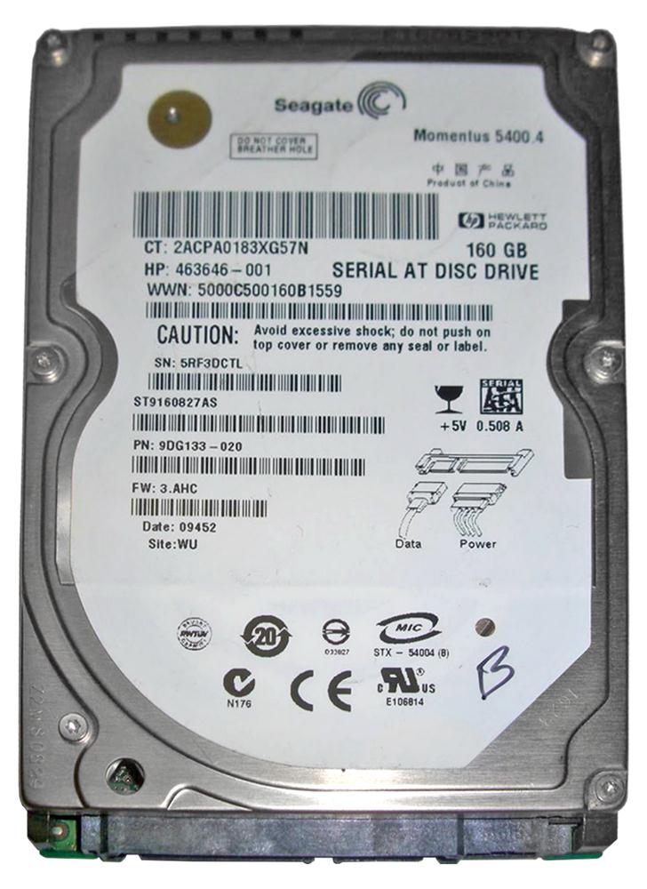 9DG133-020 Seagate Momentus 5400.4 160GB 5400RPM SATA 3Gbps 8MB Cache 2.5-inch Internal Hard Drive