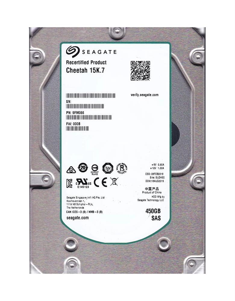 9FM066-058 Seagate Cheetah 15K.7 450GB 15000RPM SAS 6Gbps 16MB Cache 3.5-inch Internal Hard Drive
