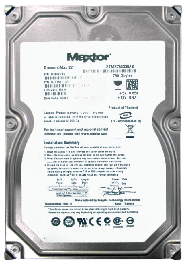 9GT156-325 Seagate DiamondMax 22 750GB 7200RPM SATA 3Gbps 32MB Cache 3.5-inch Internal Hard Drive