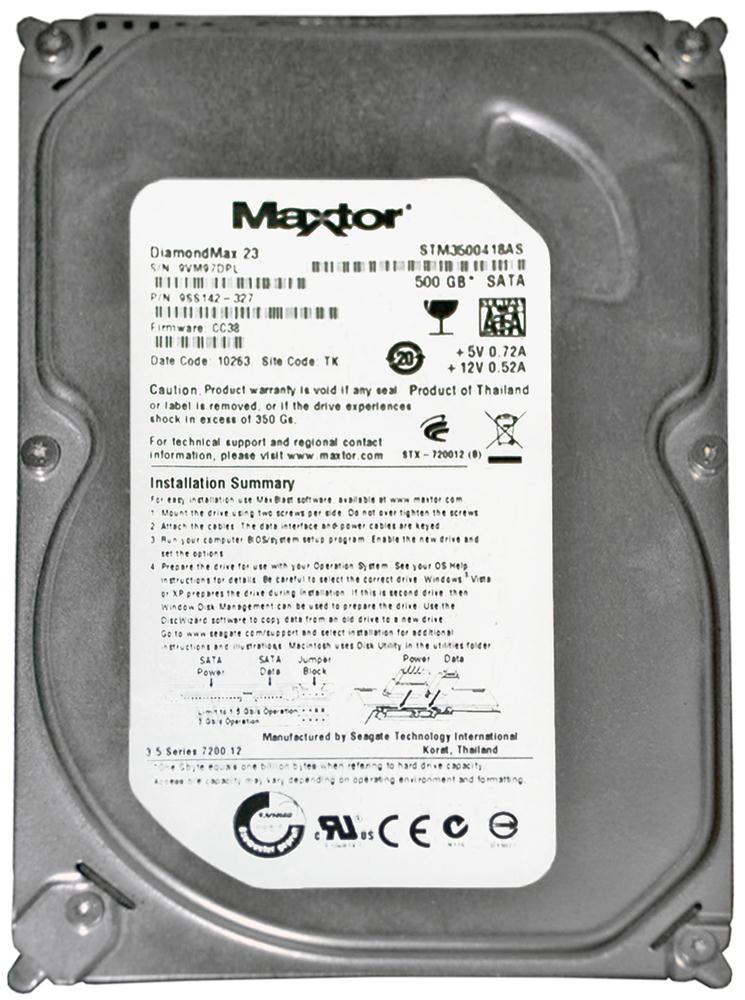 9SS142-327 Seagate DiamondMax 23 500GB 7200RPM SATA 3Gbps 16MB Cache 3.5-inch Internal Hard Drive