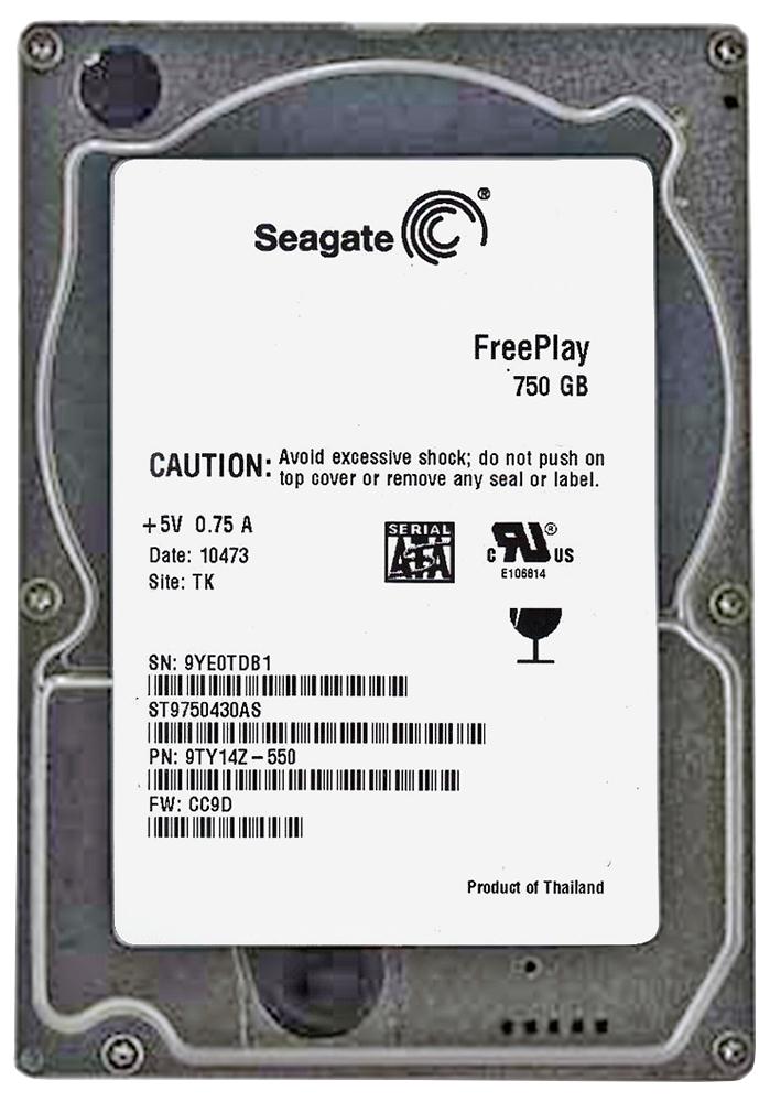 9TY14Z-550 Seagate Momentus 750GB 5400RPM SATA 3Gbps 16MB Cache 2.5-inch Internal Hard Drive