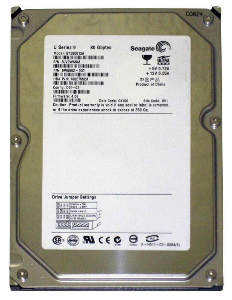 9W6002-030 Seagate U9 80GB 5400RPM ATA-100 1MB Cache 3.5-inch Internal Hard Drive