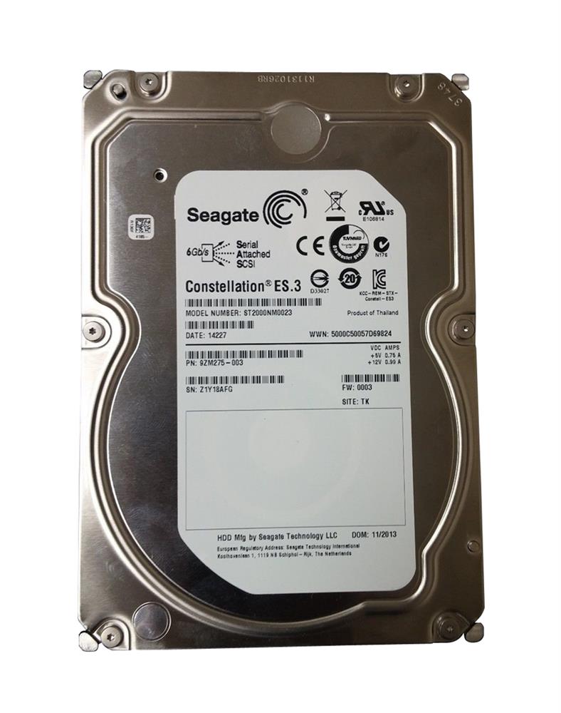 9ZM175-003 Seagate Constellation ES.3 2TB 7200RPM SATA 6Gbps 128MB Cache 3.5-inch Internal Hard Drive