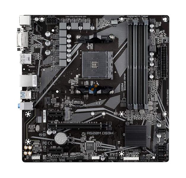 A520M DS3H Gigabyte Socket AM4 AMD A520 Chipset AMD Ryzen 5000 Series/ Ryzen 5000 G-Series/ Ryzen 4000 G-Series And Ryzen 3000 Series Processor Support DDR4 4x DIMM 4x SATA 6.0Gb/s ATX Micro-ATX Motherboard (Refurbished)