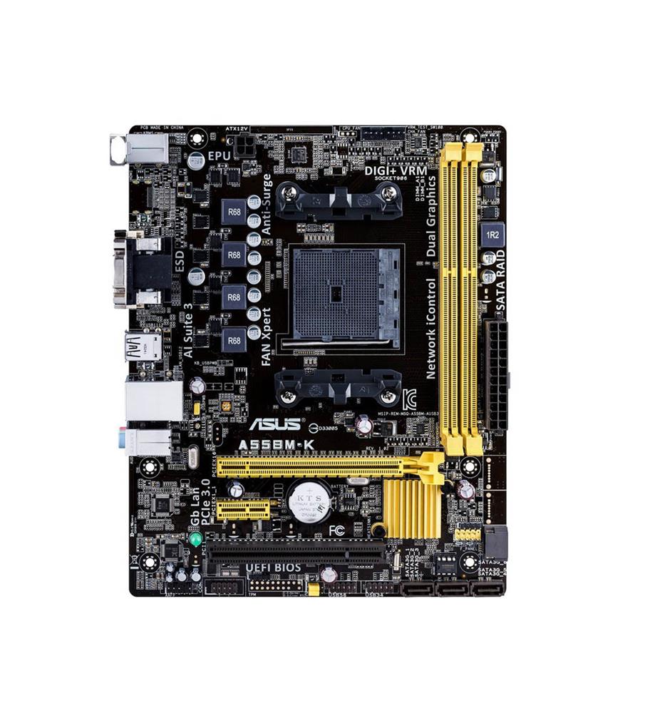 A55BMK ASUS A55bm-k Amd Socket Fm2+ Athlon& 153 /a Series 2x DIMM DDR3 2400 O.c. Amd A55 Fch Hudson D2 ChIPset A55bm-k Motherboard (Refurbished)