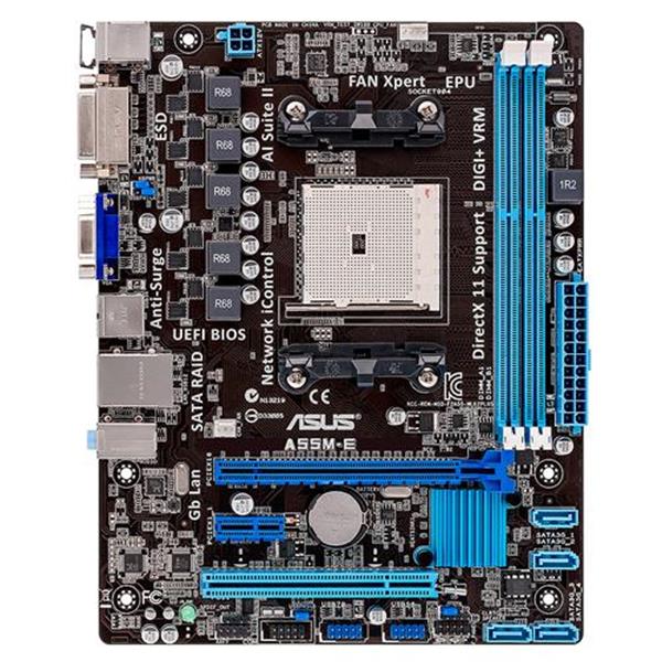 A55M-E ASUS Socket FM2 AMD A55 Chipset AMD Athlon/ A-Series Processors Support DDR3 2x DIMM 4x SATA 3.0Gb/s Micro-ATX Motherboard (Refurbished)