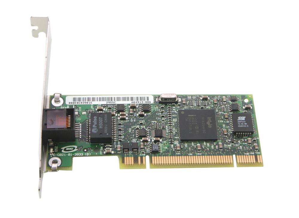 A64913-006 Intel PRO/1000 T Single-Port RJ-45 1Gbps 10Base-T/100Base-TX/1000Base-T Gigabit Ethernet PCI Desktop Network Adapter