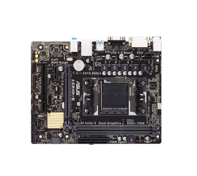 A68HM-E ASUS Socket FM2+ AMD A68 FCH Chipset AMD Athlon/A-Series Processors Support DDR3 2x DIMM 4x SATA 6.0Gb/s mATX Motherboard (Refurbished)