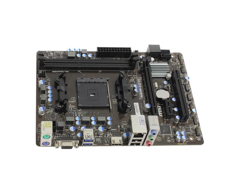 A68HME33V2 MSI A68HM-E33 V2 AMD A Series/Athlon Processors A68H Chipset Socket FM2+ M-ATX Motherboard (Refurbished)