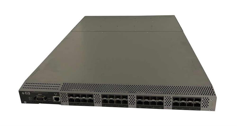 A7393A#ABA HP StorageWorks 4GB Fibre Channel SAN Switch 4/32-Ports with Rails 32 x SFP (empty) 1U Rack-Mountable (Refurbished)
