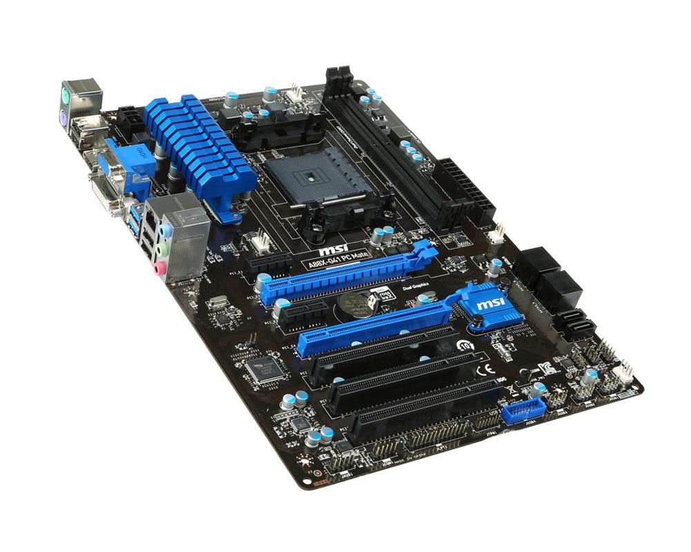 A88X-G41 PC Mate MSI Socket FM2+ AMD A88X Chipset AMD A-Series/ Athlon Series Processors Support DDR3 2x DIMM 6x SATA 6.0Gb/s ATX Motherboard (Refurbished)