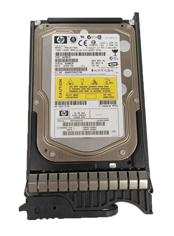 A9897A HP 72.8GB 15000RPM Ultra-320 SCSI 80-Pin LVD Hot Swap 3.5-inch Internal Hard Drive