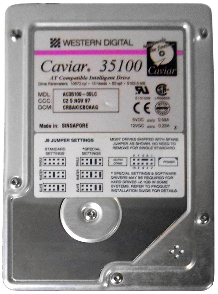 AC35100 Western Digital Caviar 5.1GB 5400RPM ATA-33 256KB Cache 3.5-inch Internal Hard Drive