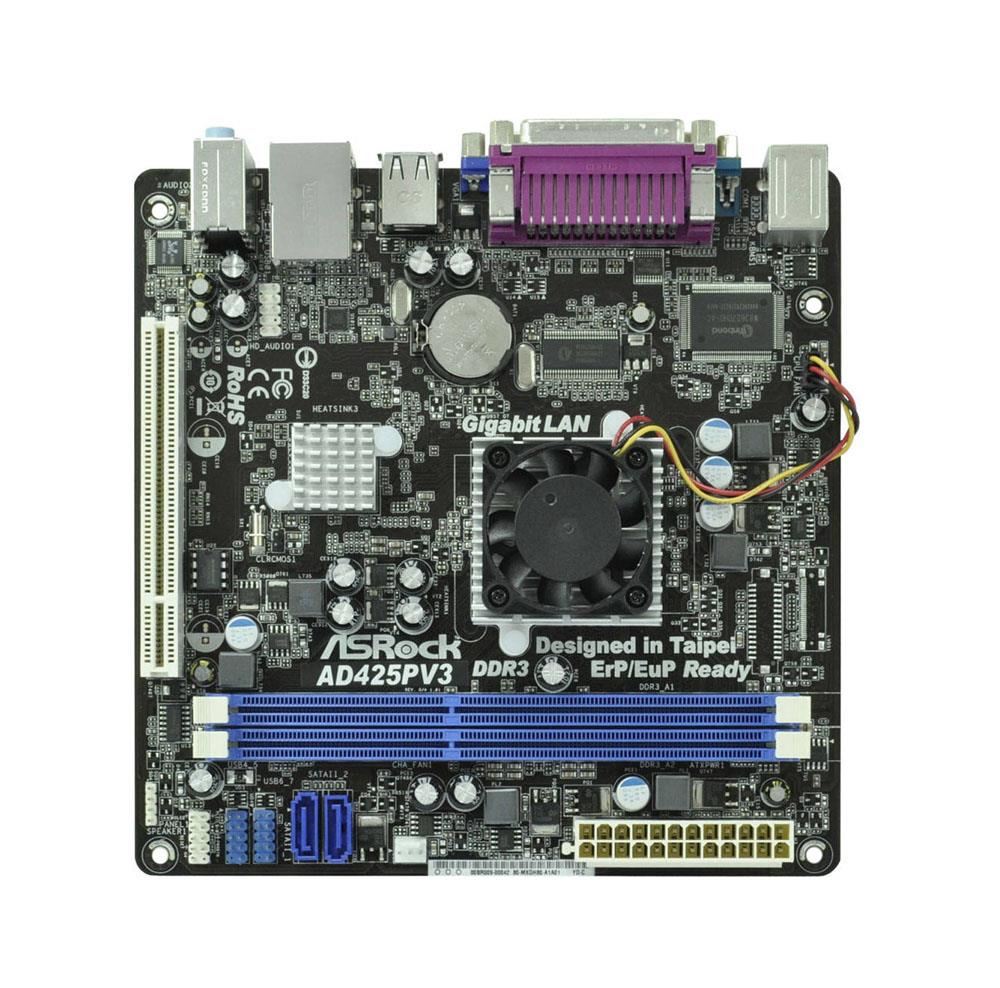 AD425PV3 ASRock Motherboard Intel Atom D425 1.8GHz Inm10 Expre (Refurbished)