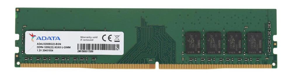 AD4U320038G22-BGN ADATA 8GB PC4-25600 DDR4-3200MHz non-ECC Unbuffered CL22 288-Pin DIMM 1.2V Single Rank Memory Module