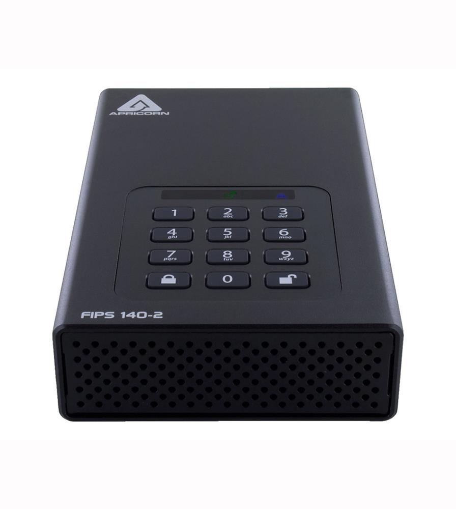 ADT-3PL256F-18TB Apricorn Aegis Padlock 18TB USB 3.2 Gen 1 256-bit Desktop External Hard Drive (Black)