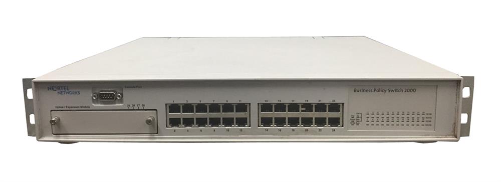 AL2001016 Nortel Business Policy Switch 2000 RJ-45 Fast Ethernet DC Autosensing Policy Switch (24x 10/100Base-TX plus 1 MDA and 1 Cascade Slot) (-48V DC input voltage) (R (Refurbished)