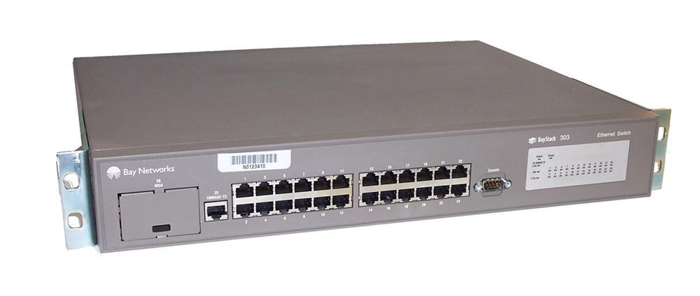 AL2001E04 Nortel BayStack 303 24-Ports RJ-45 Fast Ethernet 10Base-T and 1x100Base-TX Port Switch (Refurbished)