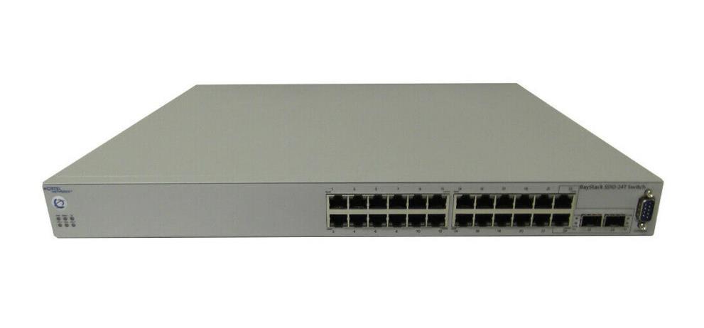 AL2012E53-E5GS Nortel Ethernet Switch 470-24T 24 Ports EN Fast EN 10Base-T 100Base-TX + 2 x GBIC (empty) 1U Stackable (Refurbished)