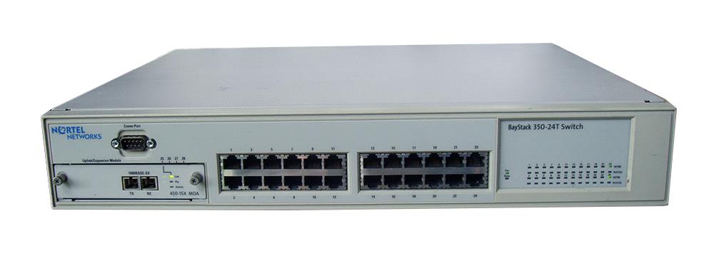 AL2012F17 Nortel BayStack 350-24T 24 x 10/100BaseTX plus 1 MDA Slot Switch (Refurbished)