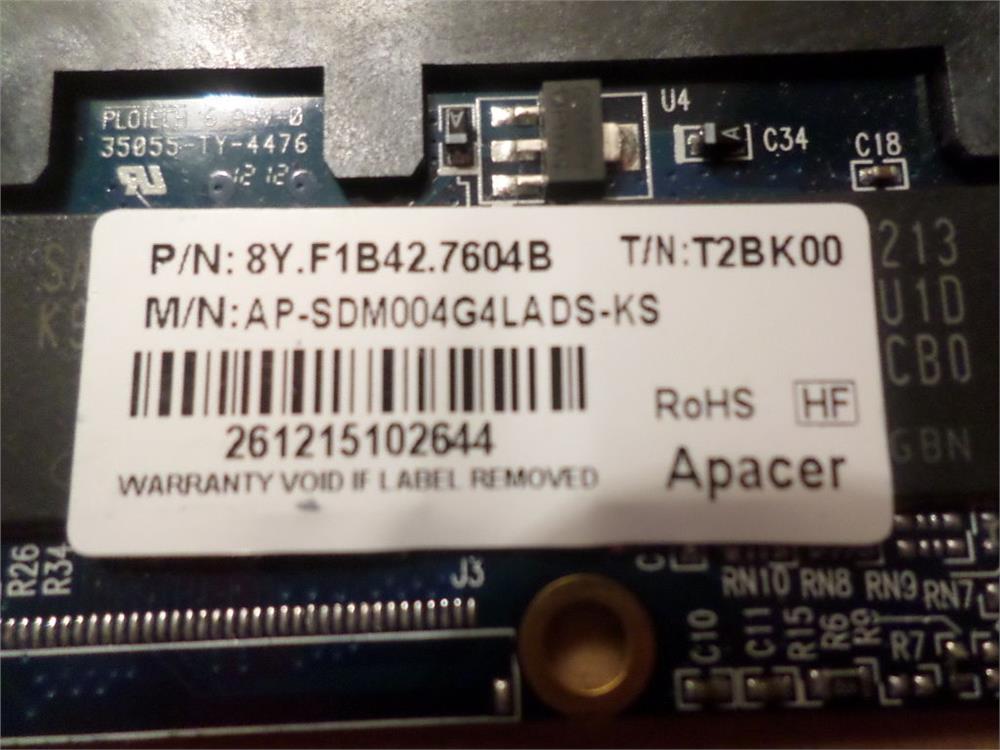 AP-SDM004G4LADS-KS Apacer 4GB SLC SATA 1.5Gbps Half-Slim SATA Internal Solid State Drive (SSD)