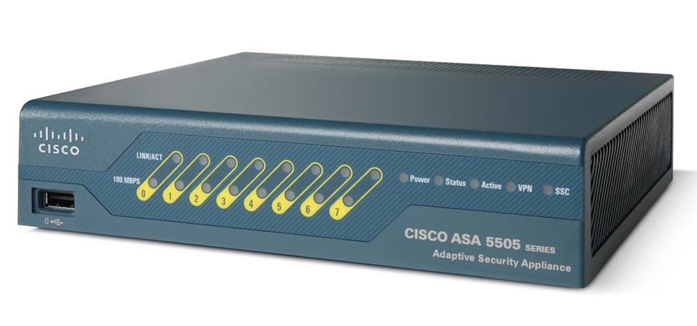 ASA5505-SEC-BUN-K9 Cisco ASA 5505 Firewall Edition Bundle Security Appliance Unlimited User (Refurbished)