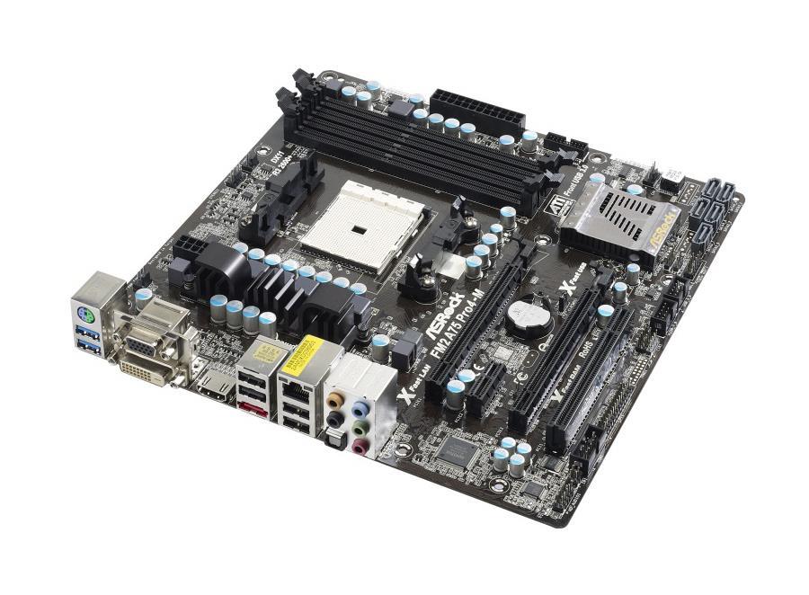 ASR-FM2A75-PRO4-M ASRock Socket FM2 AMD A75 Chipset AMD Cool 'n' Quiet Processors Support DDR3 4x DIMM 5x SATA3 6.0Gb/s Micro-ATX Motherboard (Refurbished)
