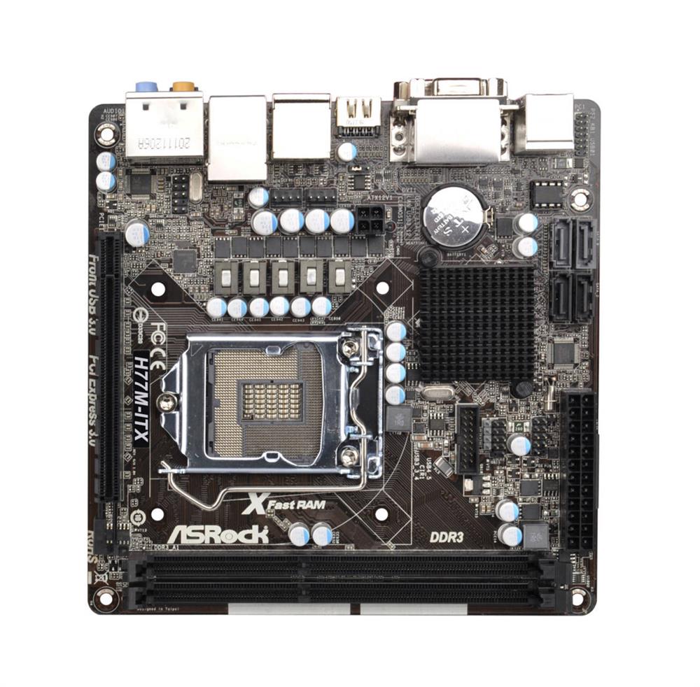 ASR-H77M-ITX ASRock H77m-itx Motherboard Core i7/i5/i3 1155 H77 Mitx Raid Gig (Refurbished)