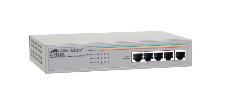 AT-FS705L Allied Telesis 5-Port 10/100Mbps Unmanaged Switch (Refurbished)