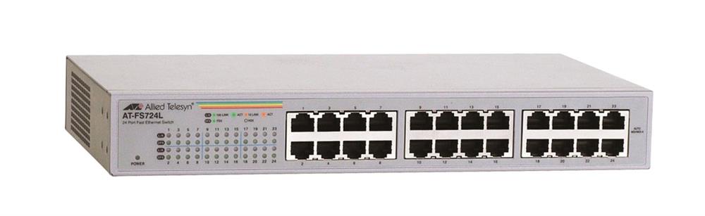 AT-FS724L-50 Allied Telesis AT-FS724L Unmanaged Fast Ethernet Switch 24 Ports 24 x RJ-45 10/100Base-TX