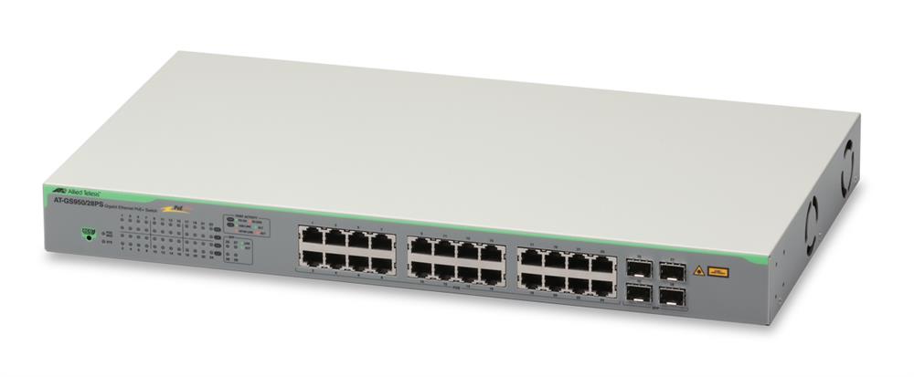 AT-GS950/28PS-10 Allied Telesis 24-Ports 10/100/1000t Websmart Managed Switch With 4 Sfp Combo Ports And Poe+ (Refurbished)