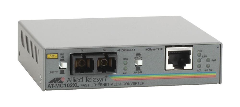 AT-MC102XL Allied Telesis 100Base-TX to 100Base-FX (SC) Standalone Media Converter