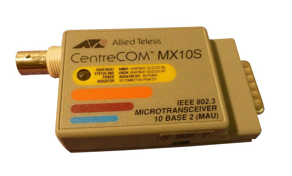 AT-MX10S-05D Allied Telesis Slim-Line CentreCOM MX10S IEEE 802.3 10Mbps 10Base-2 BNC Connector Micro MAU Transceiver Module